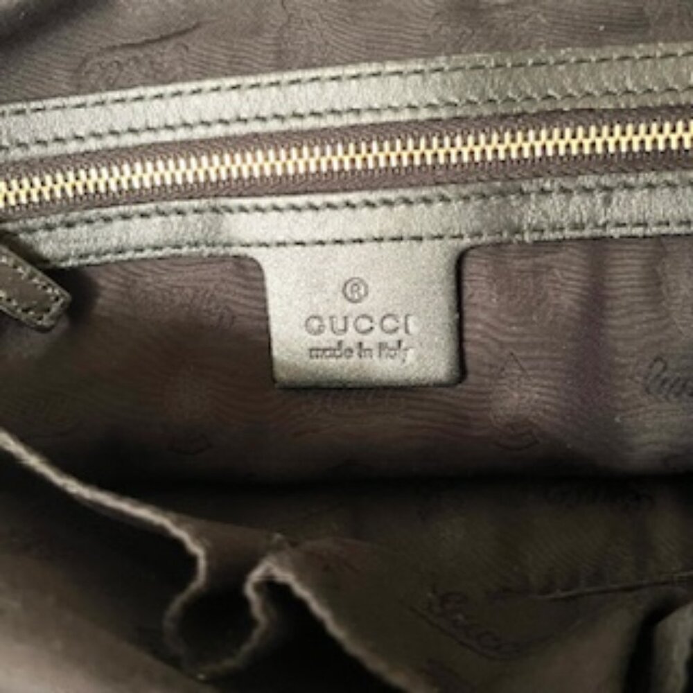 GUCCI Shoulder Bag,  Brown Canvas and Leather - Picture 5 of 12